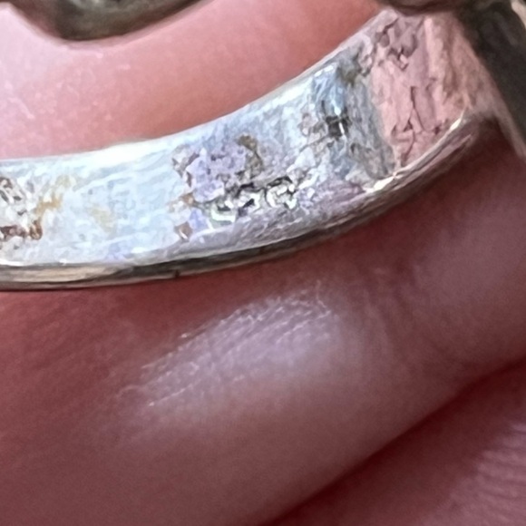 VTG Art Deco Style Citrine Onyx Marcasite Sterling Silver 925 Size 6 1/2 Ring - Picture 6 of 7